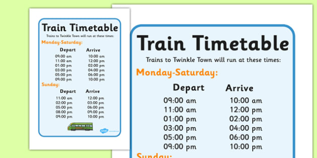 trains schedule near me