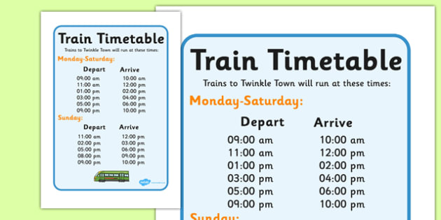 travel train schedule