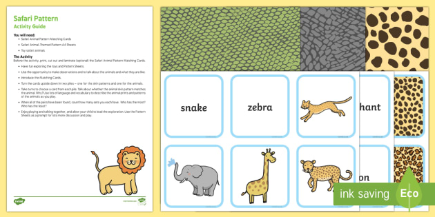 Safari Pattern Match Busy Bag Resource 