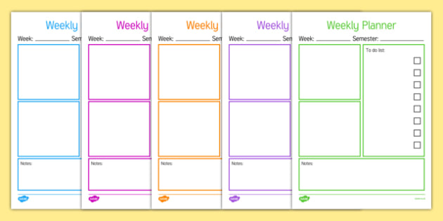 Teacher Weekly Planner Template Download Free