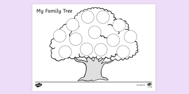 FREE Printable Family Tree Coloring Page
