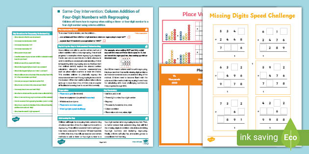 👉 Y4 SDI: Column Addition of 4-Digit Numbers with Regrouping