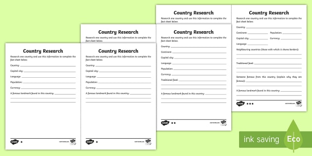 Country Research Differentiated Worksheets Twinkl