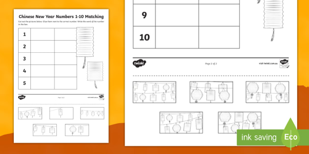 chinese new year numbers 1 10 cut and stick worksheet