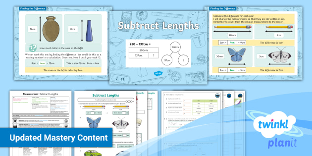 👉 Y3 Subtracting Lengths Planit Maths Lesson 6