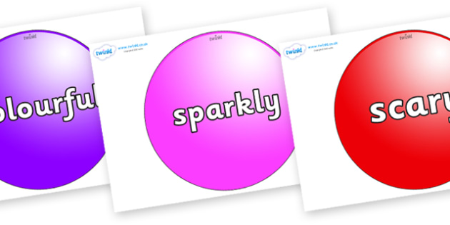 FREE! - Wow Words on Spheres (teacher made)