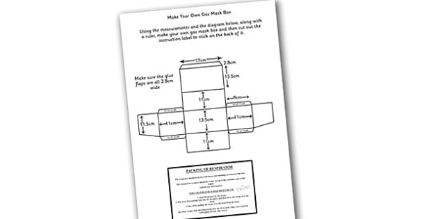 word war two make your own gas mask box instructions and label