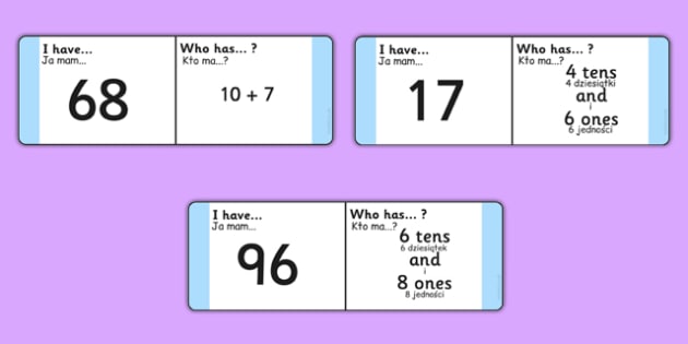 Place Value Loop Cards 2 Digits Polish Translation