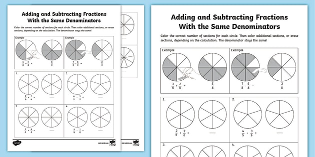 Adding Fractions Worksheet | Twinkl Resources (teacher made)