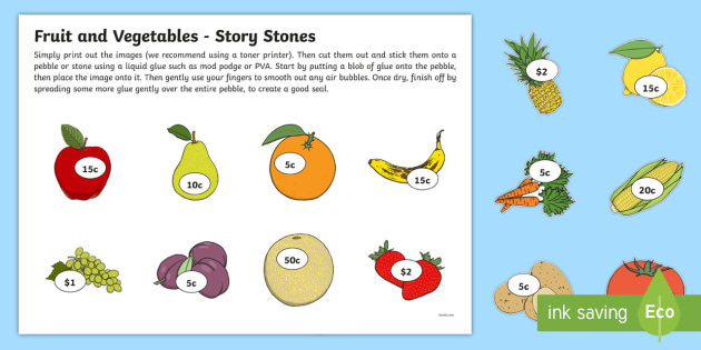 fruit and vegetable shop story stones image Cut-Outs - Fruit ...