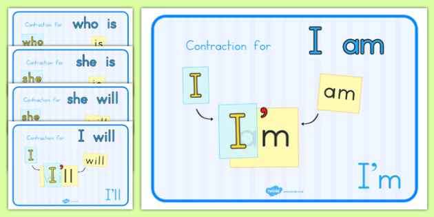 printable contractions poster