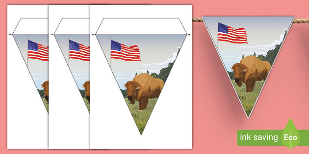 FREE! - American Bison Bunting Display | Resources | Twinkl