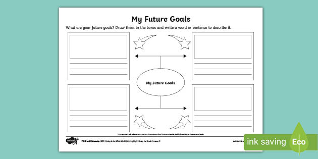 Goals And Aspirations Ks1 My Future Goals Activity Sheet