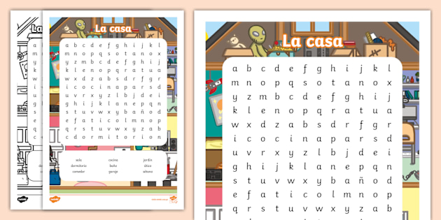 Sopa de letras: La casa