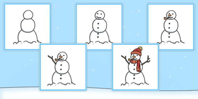 5 Step Sequencing Cards Building A Snowman Sequencing Snowman