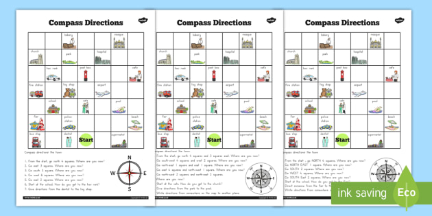 Compass Directions Worksheet australia compass directions