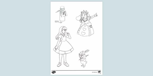 FREE! - Alice in Wonderland Characters Colouring Sheet