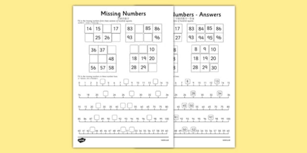 missing numbers worksheet worksheet mandarin chinese