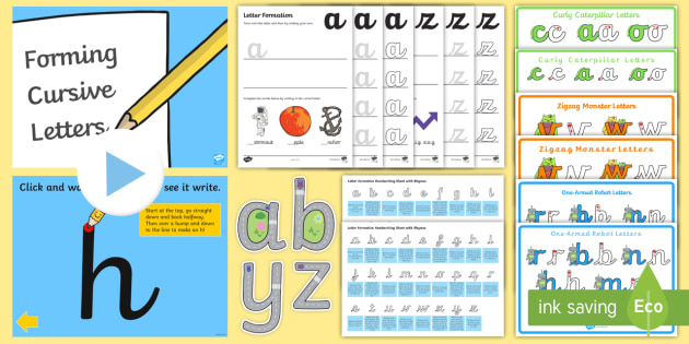 Cursive Alphabet Chart For Kids