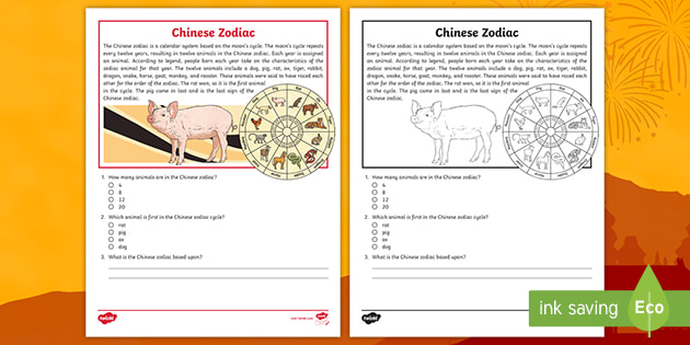 Third Grade Chinese New Year Reading Comprehension Twinkl