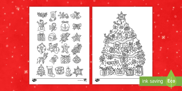 christmas tree mindfulness coloring advent calendar