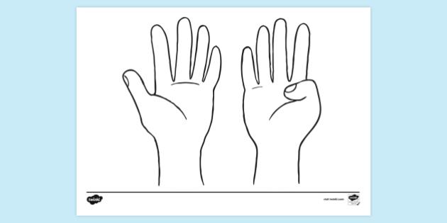 FREE! - Finger Counting Nine Colouring | Colouring Sheets