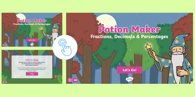 Online Maths Games: Decimals, Fractions & Percentages Task