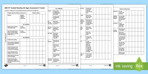 Ey Guided Reading All Ages Assessment Tracker Teacher Made