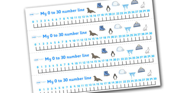 0 30 Number Line Winter Teacher Made