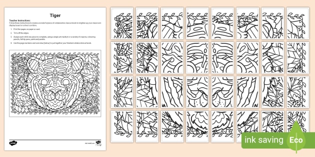 Tiger Mindfulness Collaborative Colouring Activity Pack