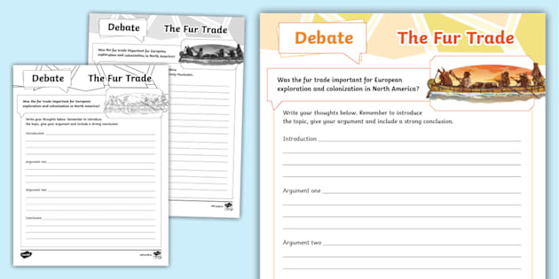 The Fur Trade Debate Worksheet