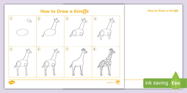 Draw　Outline　Giraffe　How　Drawing　a　Worksheet　Giraffe　to