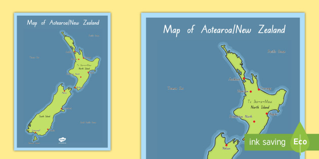 New Zealand World Map Display Poster Teacher Made