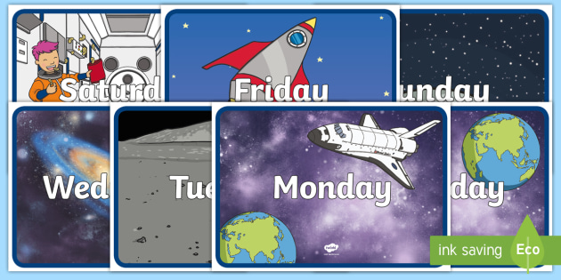 Days Of The Week Space Theme