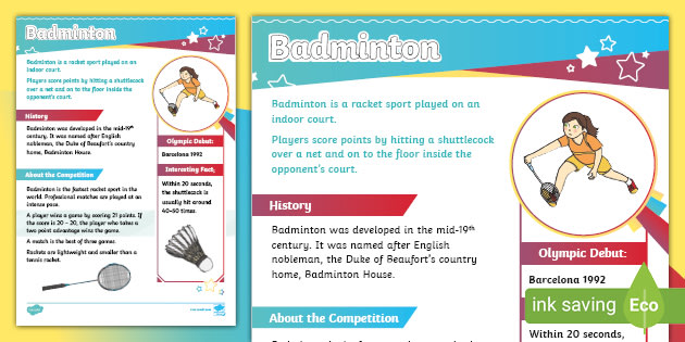 Badminton, History, Rules, Equipment, Facts, & Champions