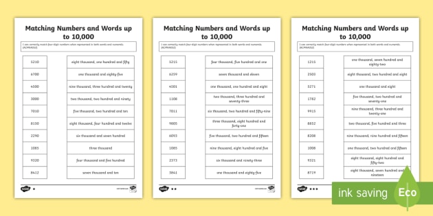 matching-numbers-and-words-up-to-10-000-worksheet