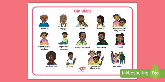 umndeni family word mat isizulu teacher made