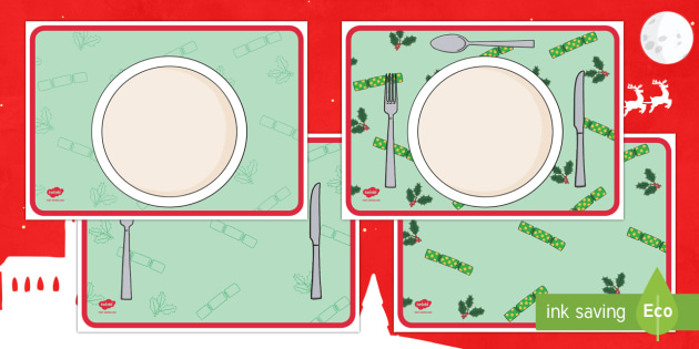 Christmas Placemat Templates Teaching Resources