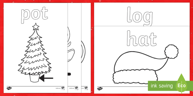 christmas cvc words coloring pages teacher made
