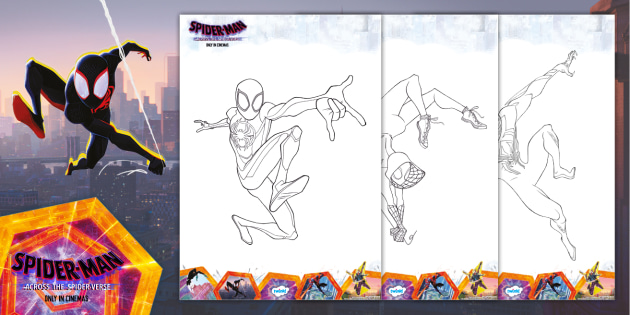 Drawings To Paint & Colour Spiderman - Print Design 030