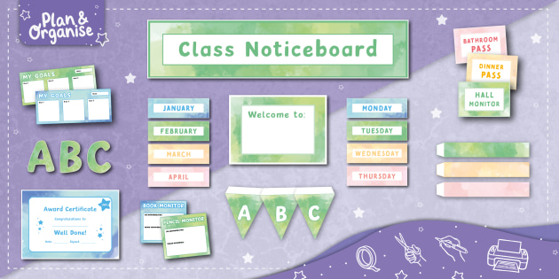Classroom Display Pack | Watercolour Themed - Twinkl