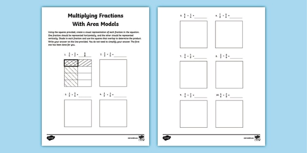 multiplying fractions with area models activity