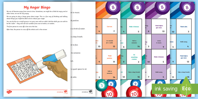 Anger Management Bingo Printable