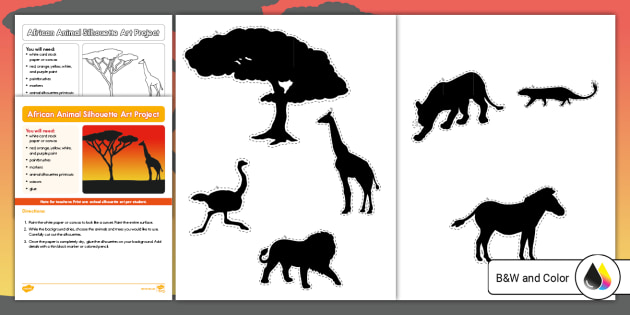 african silhouettes animals