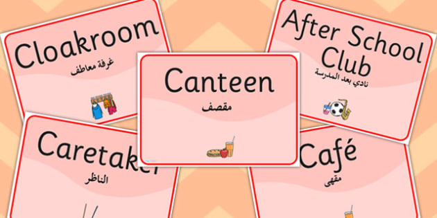 School Room Signs Eal Arabic Translation