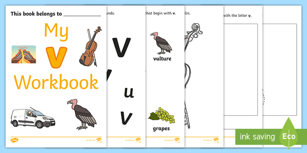 Free My V Workbook V Words For Kids Teacher Made