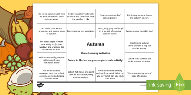 FREE! - Autumn Activities for Kids at Home - Home Learning Overview