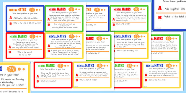 Mental Maths Challenge Cards - australia, mental maths