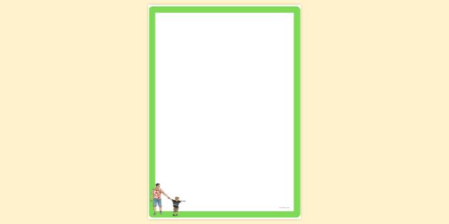 Simple Blank Father's Day Page Border | Page Borders