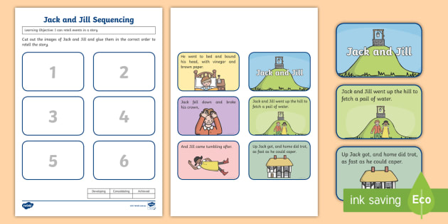 Jack And Jill Cut And Paste Sequencing Worksheet